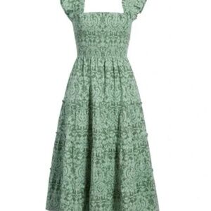 Hill House Home Ellie Nap Dress Green Jacquard XL